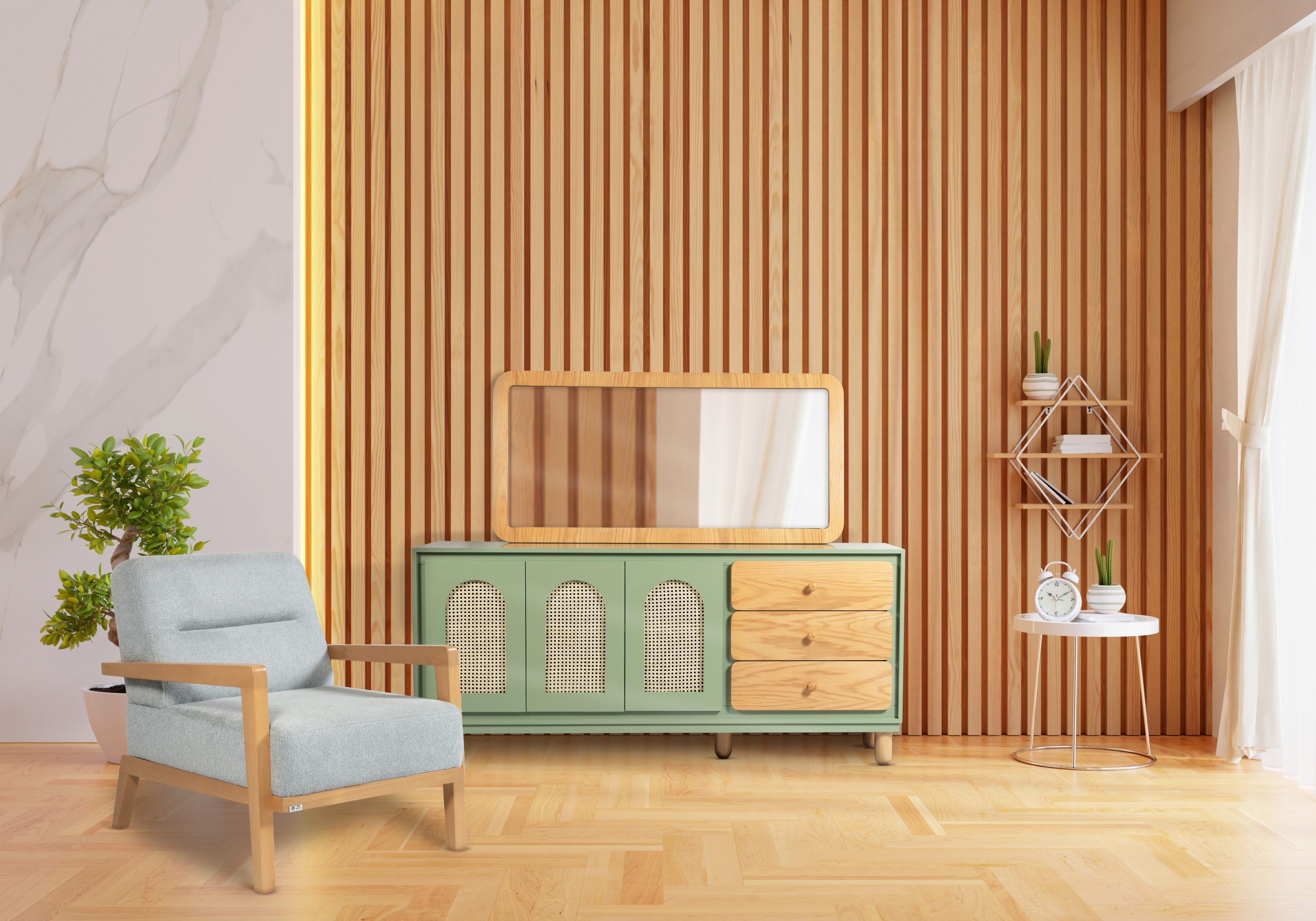 Blank living room interior with copy space, 3D rendering Blank living room interior with copy space for mock up, 3D rendering