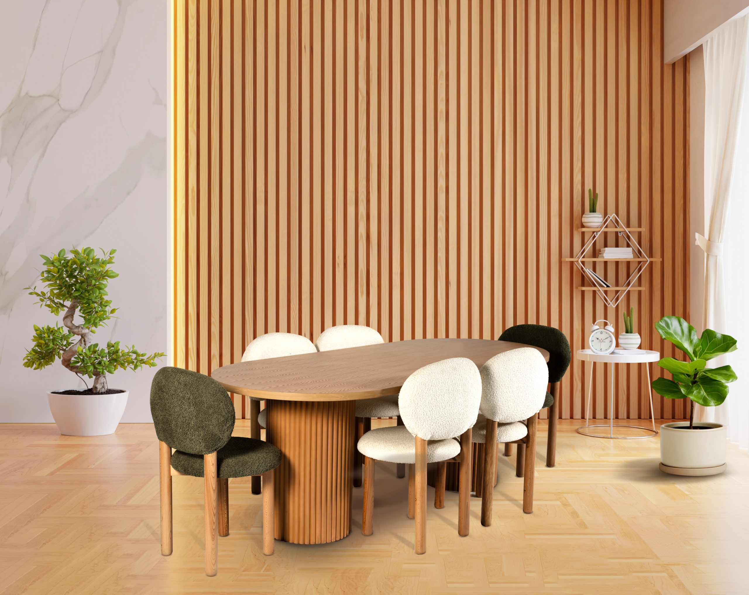 Blank living room interior with copy space for mock up, 3D rendering